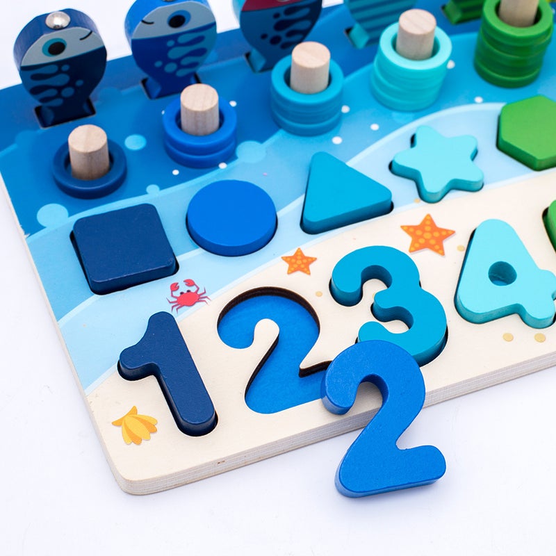 Children'S Magnetic Fishing Toys Intelligence Development Digital Assembling Building Blocks Enlightenment Early Education Fishing Letters Logarithmic Board - Image 3