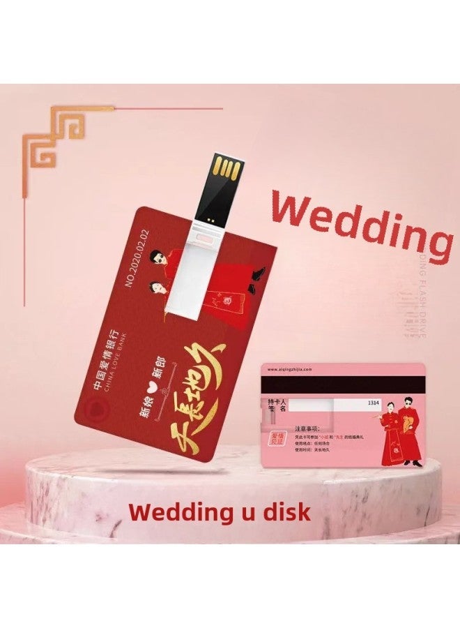 Card U Disk 32g Exhibition Enterprise Lettering Logo Business Wedding Creative Bidding USB-Color:School-Capacity:32GB - Image 2