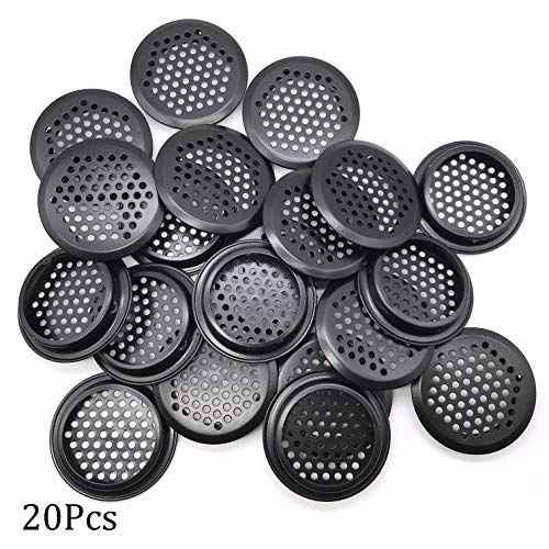 NACX 20Pcs Air Vents 53mm Circular Soffit Vent Stainless Steel Round Vent Mesh Hole Louver for Kitchen Bathroom Cabinet Wardrobe (Black) - Image 3