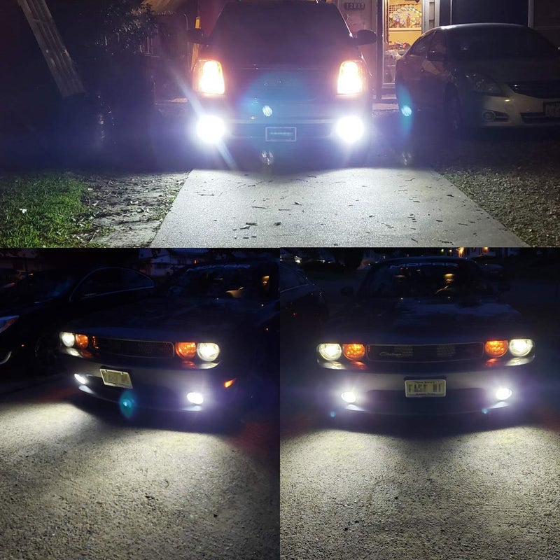 BRISHINE H3 LED Fog Light Bulbs 6000K Xenon White, Extremely Bright 3030 Chips H3 LED Bulbs with Projector for Car Fog Lights, Daytime Running Lights DRL(Pack of 2) - Image 2