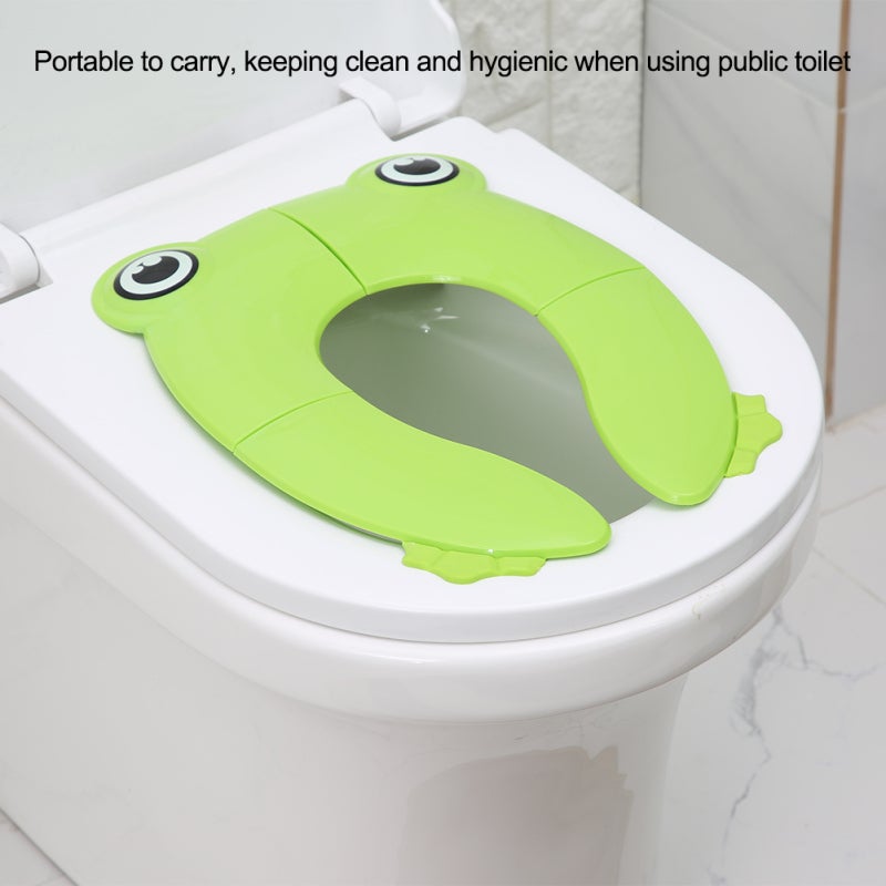 Kids Folding Potty Portable Travel Toilet Seat - Premium Plastic Non-Toxic Cute Cartoon Training Cover for Toddlers - Image 2