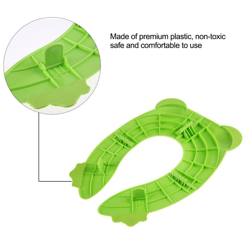 Kids Folding Potty Portable Travel Toilet Seat - Premium Plastic Non-Toxic Cute Cartoon Training Cover for Toddlers - Image 1