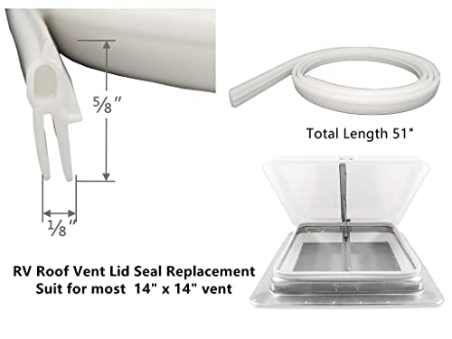 ZRNIDIYR RV Roof Vent Seal 110" RV Seal Replacement for Roof Vents Roof Vent Lid Replacement Gasket (1-ROLL white) - Image 2