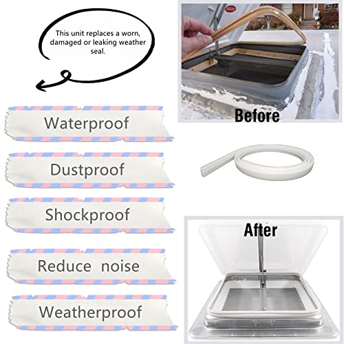 ZRNIDIYR RV Roof Vent Seal 110" RV Seal Replacement for Roof Vents Roof Vent Lid Replacement Gasket (1-ROLL white) - Image 5
