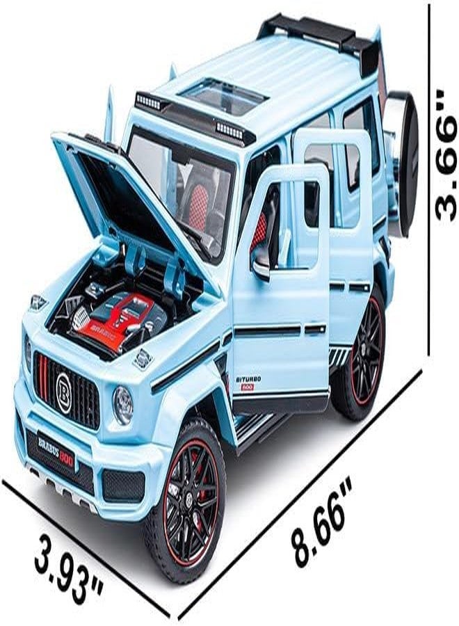 ARNIYAVALA 1:24 Mercedes-Benz Barbos G800 Alloy Off-Road car Model, Sound and Light Sound Effect Function, Pull Back car, Suitable for Adults and Children's Christmas Birthday Gifts,. (Sky) - Image 2