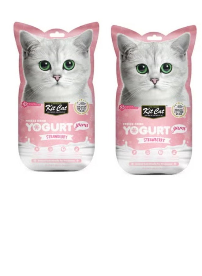 Kit Cat 2 pcs-Kit Cat Freeze Dried Yogurt Yums – Strawberry - Image 1