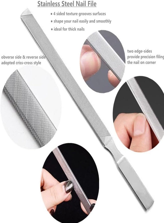 Calitate24 Stainless Steel Nail Files, Reusable Manicure Filer for Natural Nails, Metal Nail File Buffer Manicure Pedicure Tools for Fingernail Toenail, Great for Home Salon Or Travel Use - Image 2