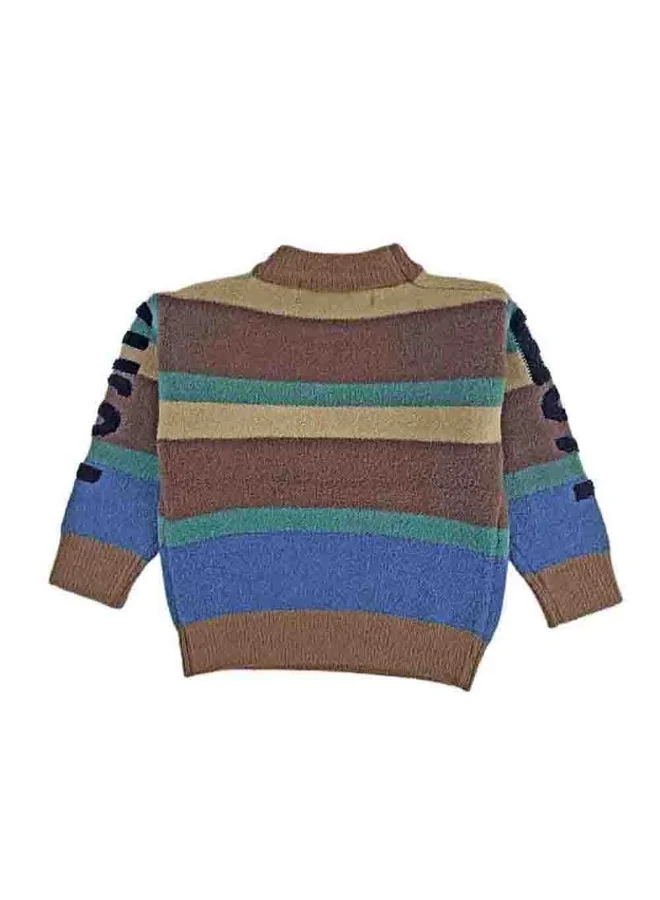 LITTLE SURPRISE BOX Brown No 1 Hero themed Knitted Warmer Cardigan Sweater for Kids