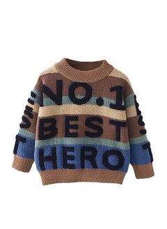 Brown No 1 Hero themed Knitted Warmer Cardigan Sweater for Kids