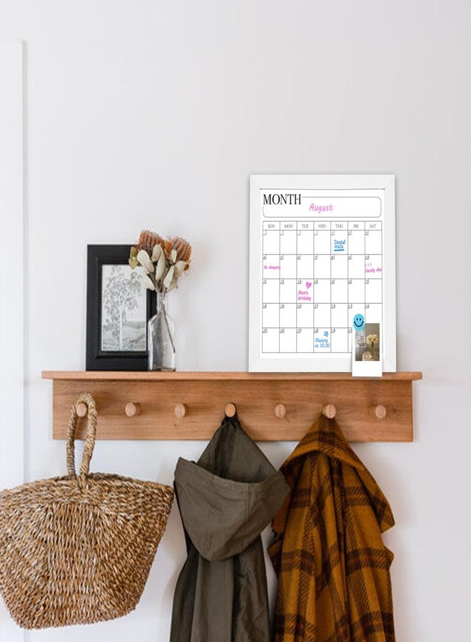 Aitakatta Monthly Calendar Dry Erase Board for Wall, 11.8" x 11.8" Magnetic Surface Whiteboard with White Wooden Frame, Hanging White Board Calendar for Decor/Memo(YL-WH,3030) - Image 3