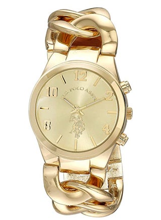 U.S. Polo Assn. Women's USC40069 Gold-Tone Link Bracelet Watch, Gold, Quartz Movement - pzsku/ZB4D34FB6CB1256DDAFB6Z/45/1746382888/ec4b6f32-b05d-4c11-94c0-3bb5f1162a85