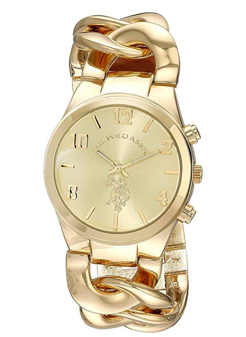 U.S. Polo Assn. U.S. Polo Assn. Women's USC40069 Gold-Tone Link Bracelet Watch, Gold, Quartz Movement  - Image 1