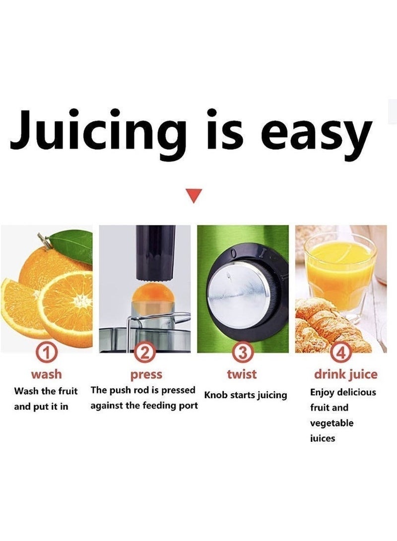 An 800-watt, 600ml electric fruit and vegetable juicer. The wide feed chute makes it easy to add fruits and vegetables. Easy to clean, made of stainless steel. - Image 5