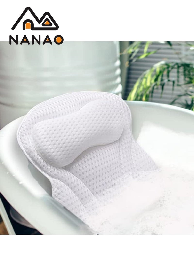 NANAO Bath Pillow Relaxing Bath Pillows For Back Support Relaxing Headrest Bath Pillow Portable Washable Bathtub Accessories With 4 D Air Mesh Thick Soft Bath Pillow - Image 2