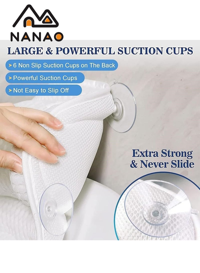 NANAO Bath Pillow Relaxing Bath Pillows For Back Support Relaxing Headrest Bath Pillow Portable Washable Bathtub Accessories With 4 D Air Mesh Thick Soft Bath Pillow - Image 5