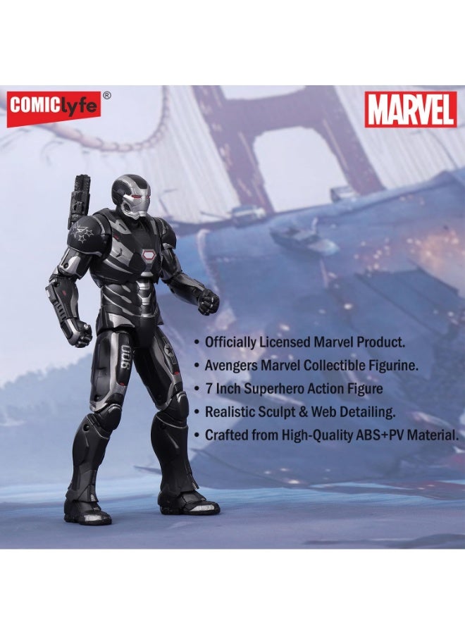Marvel War Machine 7 Inch Superhero Action Figure Toy | Avengers Collectible Figurine | Fully Articulated ABS + PV Material | Armored Superheroes Toy by Comiclyfe for Kids & Collectors - Image 5