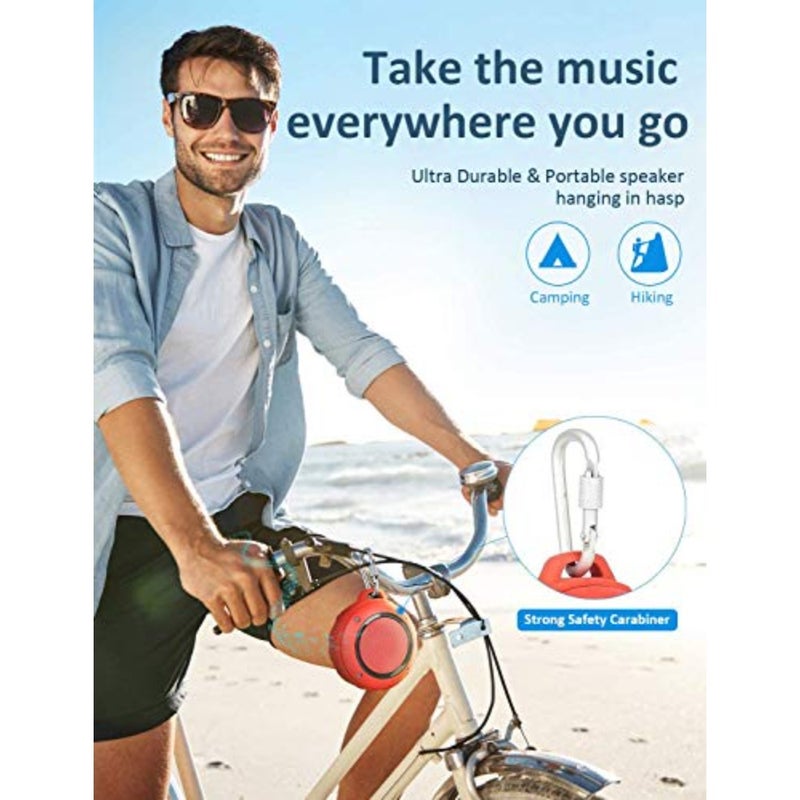 Outdoor Waterproof Bluetooth Speaker, Wireless Portable Mini Shower Travel Speaker with Subwoofer, Enhanced Bass, Built in Mic for Sports, Pool, Beach, Hiking, Camping - Image 3