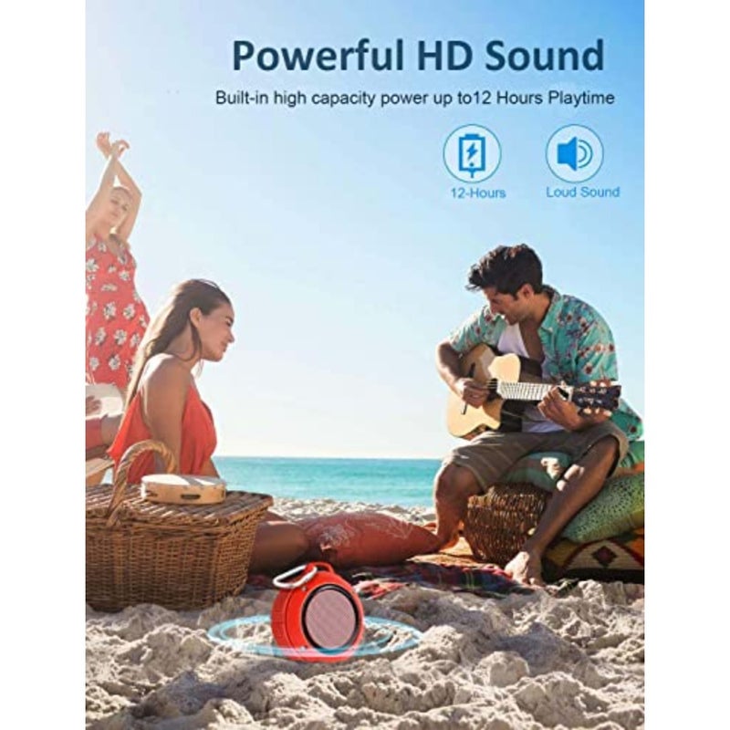 Outdoor Waterproof Bluetooth Speaker, Wireless Portable Mini Shower Travel Speaker with Subwoofer, Enhanced Bass, Built in Mic for Sports, Pool, Beach, Hiking, Camping - Image 4