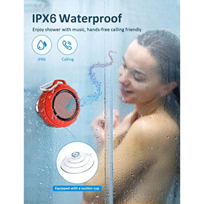 Outdoor Waterproof Bluetooth Speaker, Wireless Portable Mini Shower Travel Speaker with Subwoofer, Enhanced Bass, Built in Mic for Sports, Pool, Beach, Hiking, Camping - Image 2