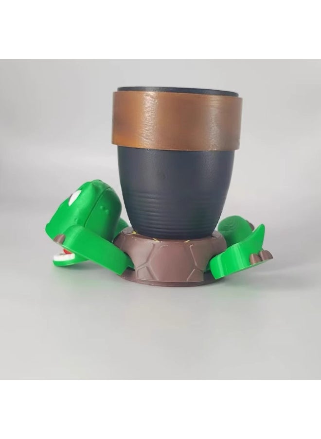 Generic Shake The Sound King Eight Coasters Creative Funny Desktop Ornaments Pressing Staring Cute Funny 3d Printing Turtle High Temperature Resistant-Color:Turtle Coaster [light Green] Bag  - Image 4
