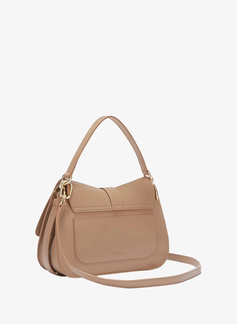 Furla Brown Flow Top Handle Greige Medium for Women | Best Price UAE