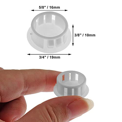 Jersvimc 25Pcs 5/8 Inch(16mm) White Hole Plug Plastic Hole Cover, Round End Cap Plug Flush Type Tube Insert Plug, Pipe Post Plug Panel Plug for Chair Furniture Glide Protectors - Image 4