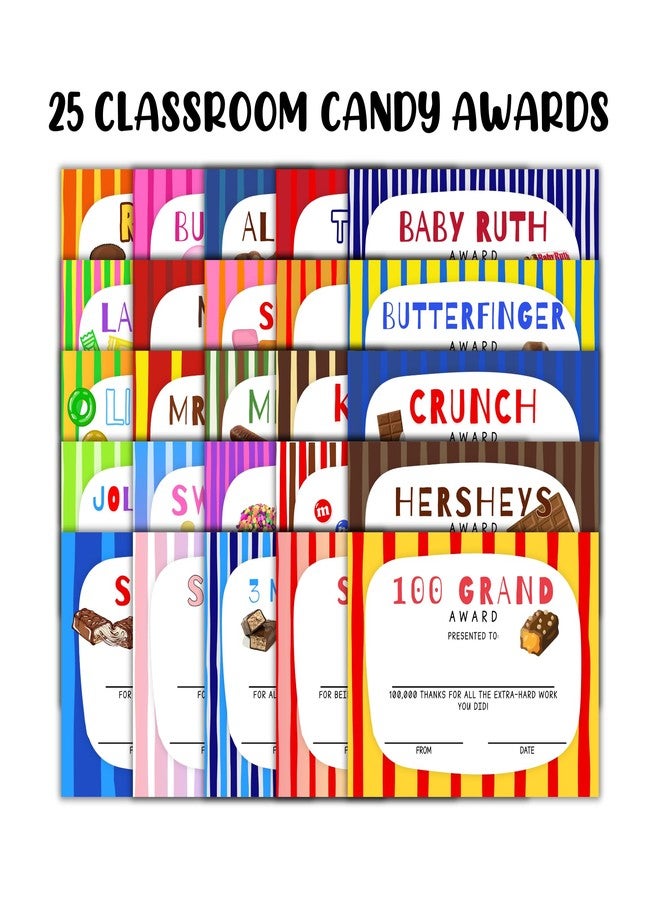 Lashicorn Candy Bar Classroom Awards Superlatives Certificates 25pk 8.5x11” Different Designs End of Year Most Likely to Best at Teacher for Students - Image 3