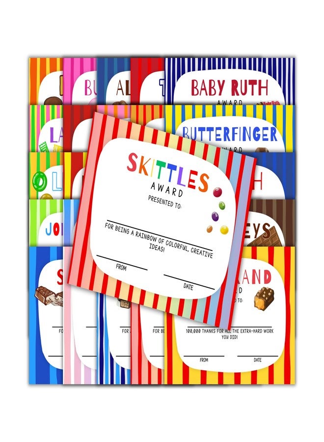 Lashicorn Candy Bar Classroom Awards Superlatives Certificates 25pk 8.5x11” Different Designs End of Year Most Likely to Best at Teacher for Students - Image 1