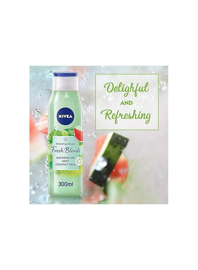 Nivea Shower Gel Body Wash Watermelon Mint and Coconut Milk 300ml - Image 2