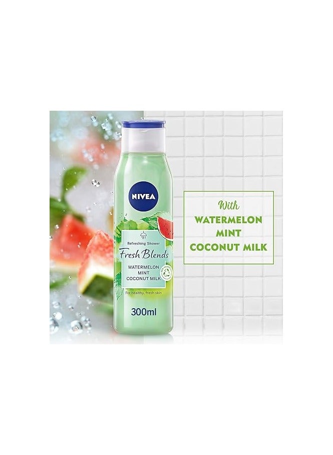 Nivea Shower Gel Body Wash Watermelon Mint and Coconut Milk 300ml - Image 5