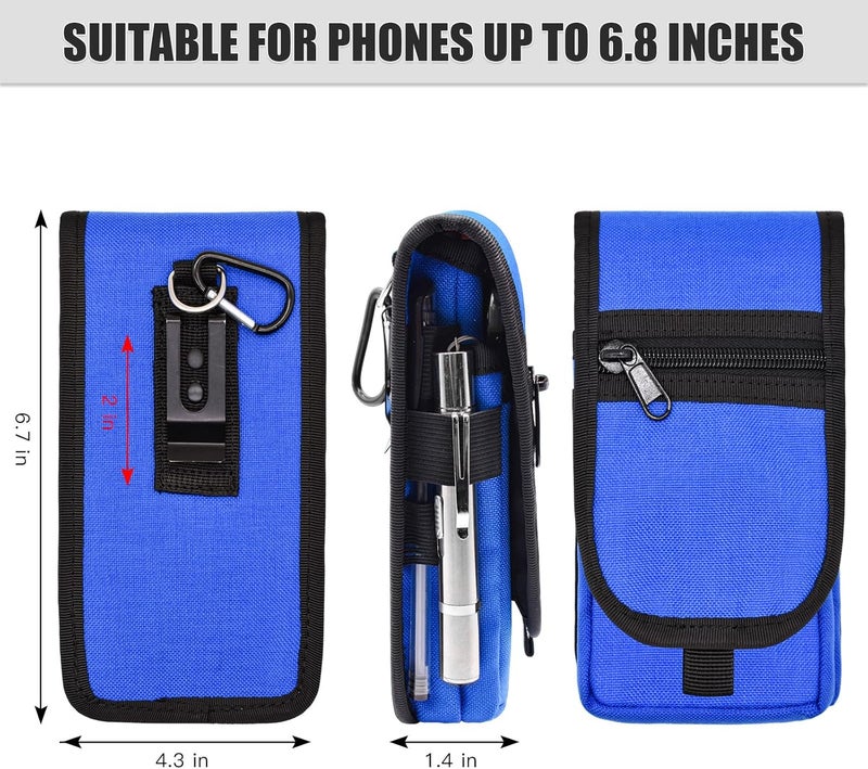 KATOLK Dual Phone Holster, Large Smartphone Pouch, Belt Cell Phone Holder for iPhone 16/15/14 Pro Max & Samsung Phones, Compatible with Power Bank, for Work, Hiking, Camping, Barbecue, Rescue (L) - Image 2