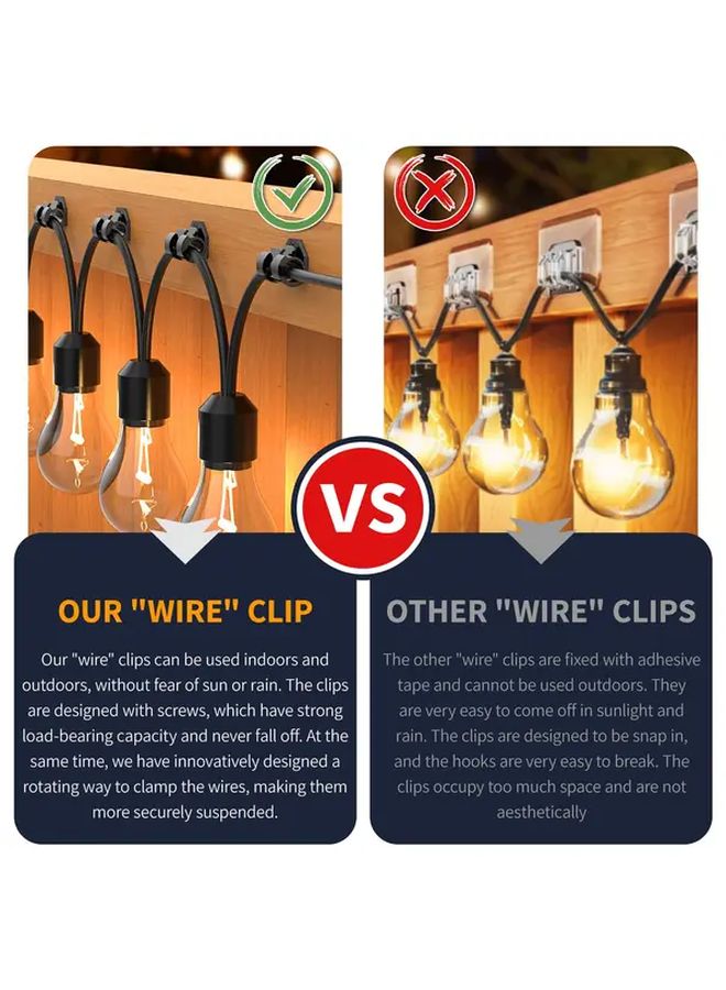 مشابك وخطاطيف إضاءة خارجية مقاومة للطقس 20 قطعة لأضواء عيد الميلاد المعلقة وكابلات الإضاءة السحرية - Image 5