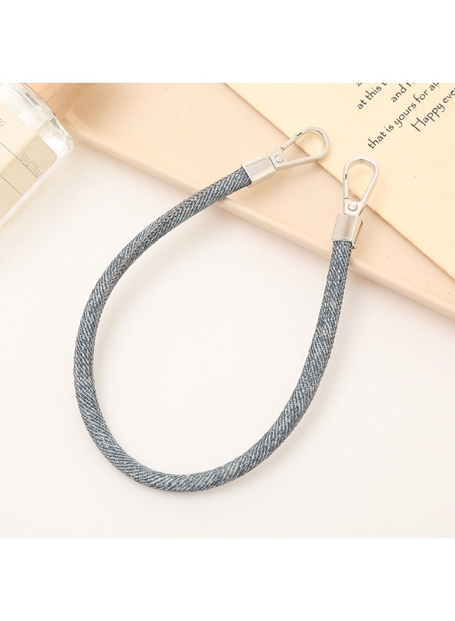 NIBEMINENT Beaded Phone Lanyard, Anti Lost Removable Wrist Strap,PU Leather Jeans Bracelet Pendant, Phone Keychain Lanyard,K3864/Navy Blue