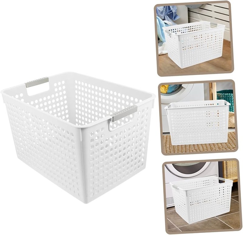 Large Capacity Laundry Basket Plastic Clothes Hamper For Home Office Storage Organizer - Image 3