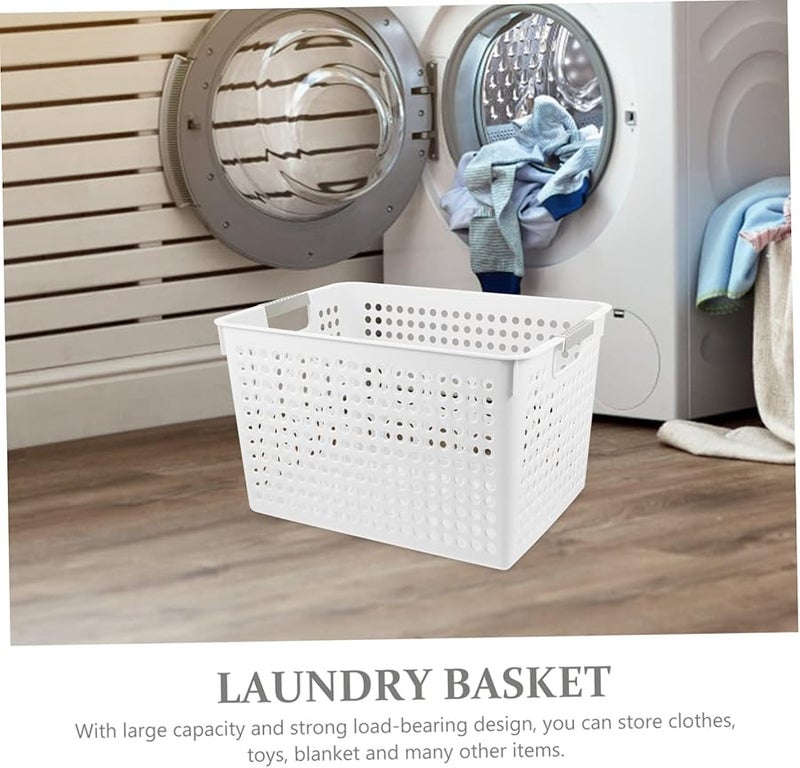Large Capacity Laundry Basket Plastic Clothes Hamper For Home Office Storage Organizer - Image 4