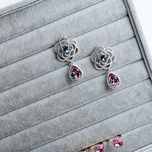 Oirlv Velvet 7 Slots Ring Earrings Studs Tray Showcase Display Jewelry Organizer - Image 5