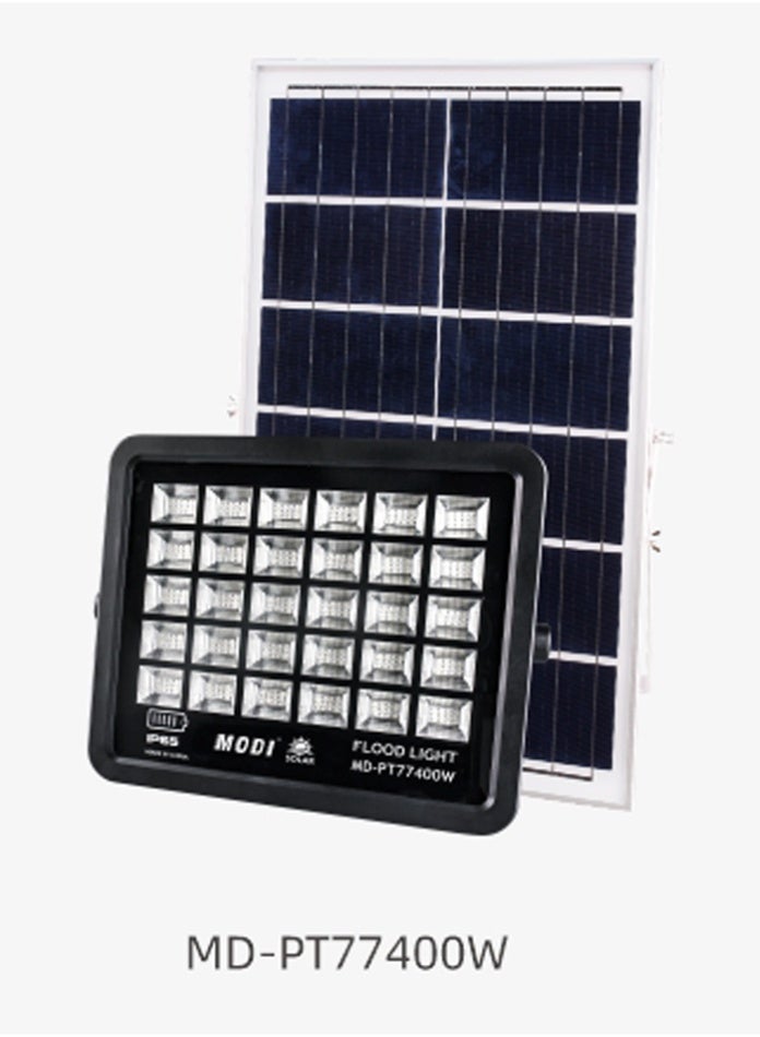 MODI Solar LED Flood Light 400W with Remote Control – 6500K Ultra Bright Outdoor Security Lamp, IP66 Waterproof, 12H Runtime, Fast Charging - Image 3