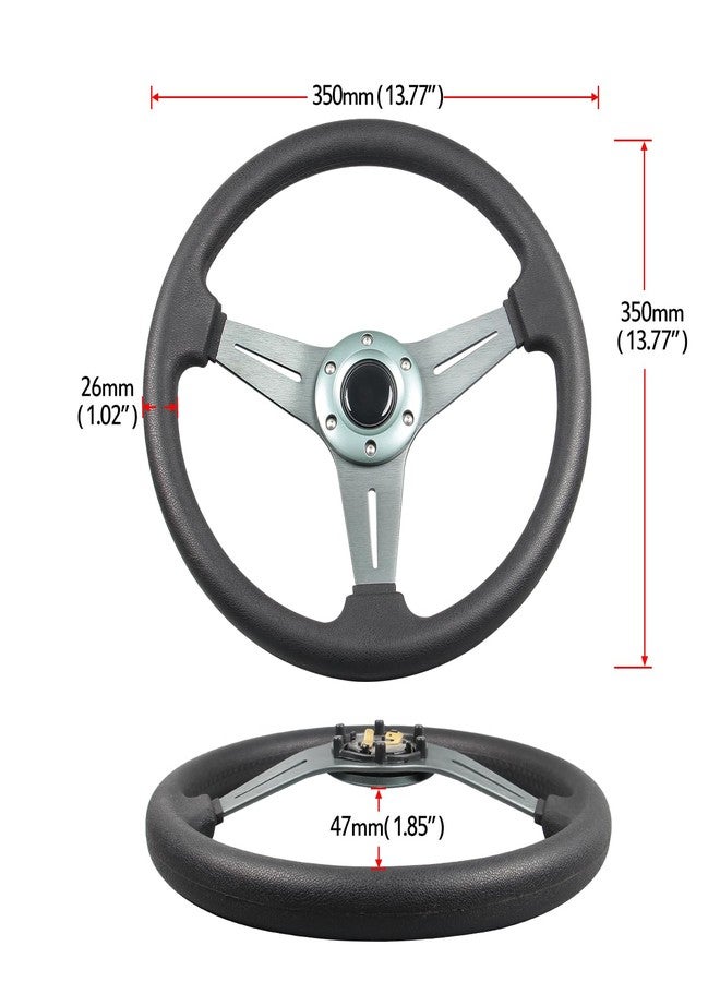 YEHICY 350mm/13.8”Sport Steering Wheel Aluminum Alloy Titanium Spokes Drift Simulation Racing Game Steering Wheel Universal - Image 4