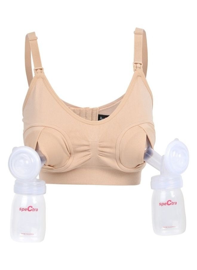 HUGS'N KISSES Hands-Free, Comfortable, Adjustable Bra For Breastfeeding Pumps For Women  - Image 1