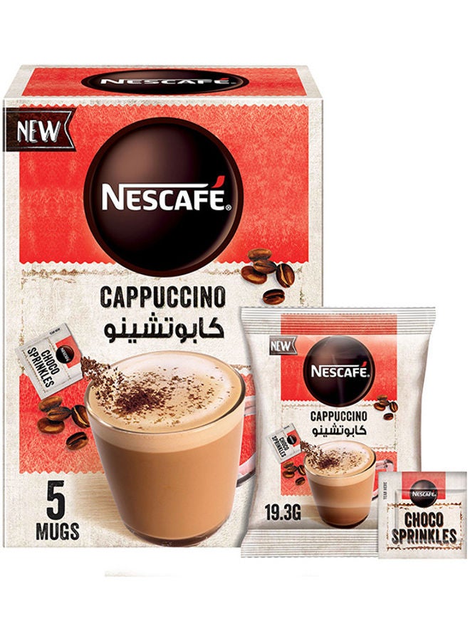 Nescafe Cappuccino Foamy Coffee Mix With Chocolate Sprinkle 5 Sachets 19.3grams - Image 1