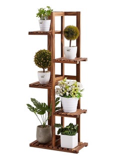 Reko 5-Tier Flower Stand, Bamboo Flowers Pots Stand Wooden Plant Stand ...