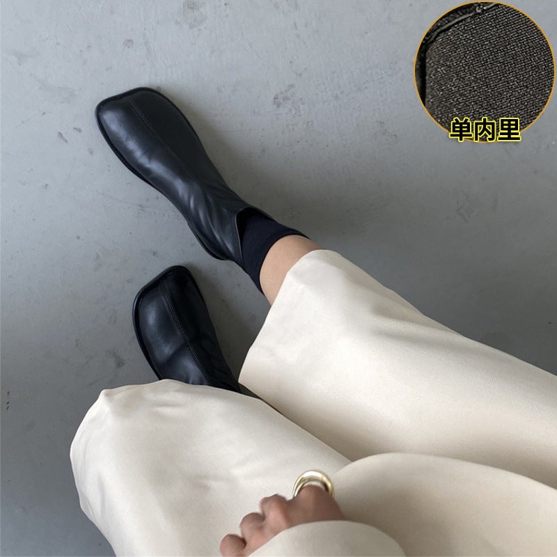Martin Boots Women'S Mango Square Head Chelsea Thin Shoes Explosion French Flat Small Short Boots - Image 5