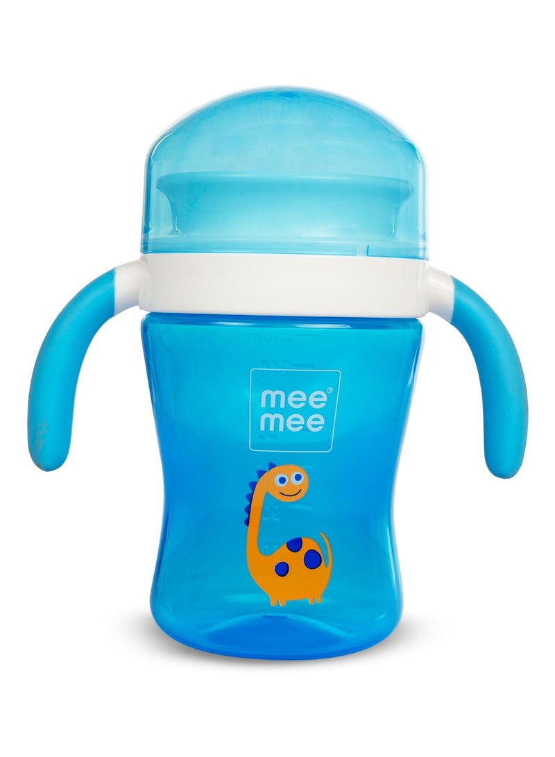 Mee Mee BPA Free 2 in 1 Convertible Sipper Cup with Soft Spout and Straw Anti-Leak Detachable Handle for Babies Toddlers Kids 240ml Blue (Plastic) - Image 1