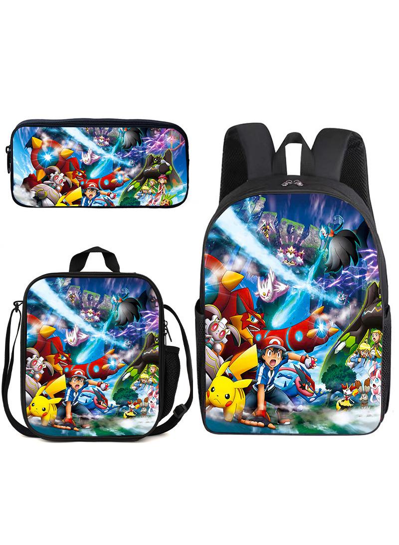 general 3-Piece Pokemon 3D Print Backpack Set - Image 1