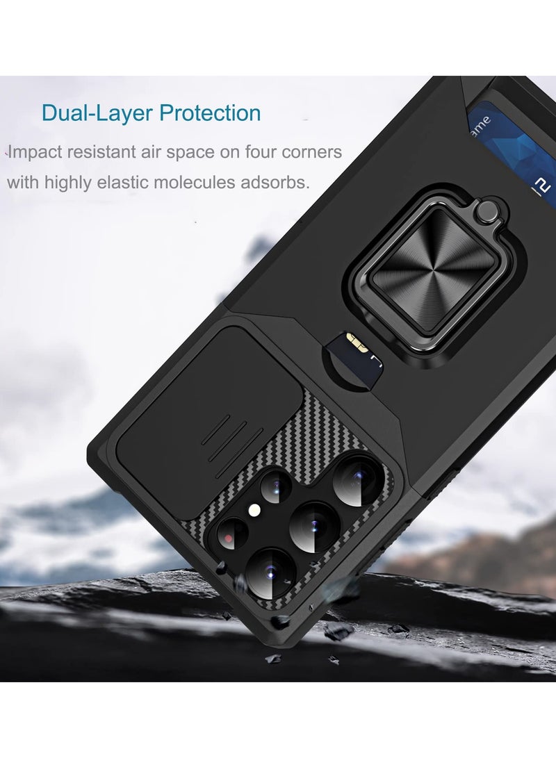 Protective Case Cover with Card Holder for Sumsung Galaxy S22 Ultra