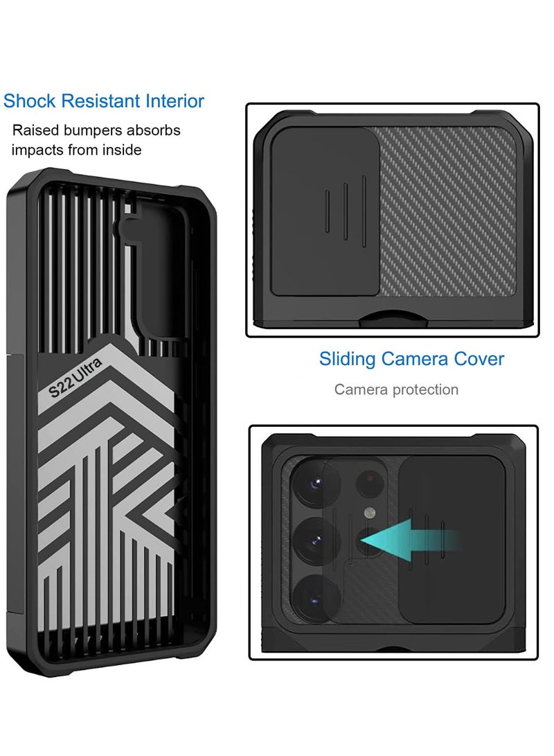 Protective Case Cover with Card Holder for Sumsung Galaxy S22 Ultra