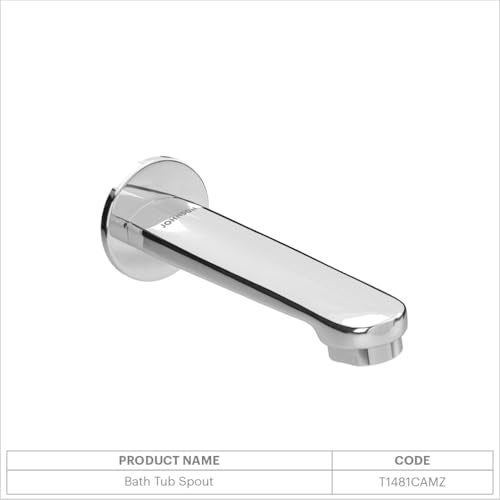 Johnson Bathrooms Coral Brass Bath Tub Spout with Wall Flange for Bathtubs | Faucet for Bathtubs | Wall Mount | Tap with 1 Wall Flange| Chrome Plated| Modern Design| 10 Years Warranty - Image 3