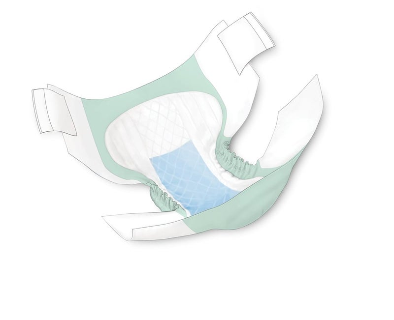 Cardinal Health Wings Overnight Quilted Stretch Brief with BreatheEasy Technology Size 3 2XL3XL Green Bag of 15 - Image 2