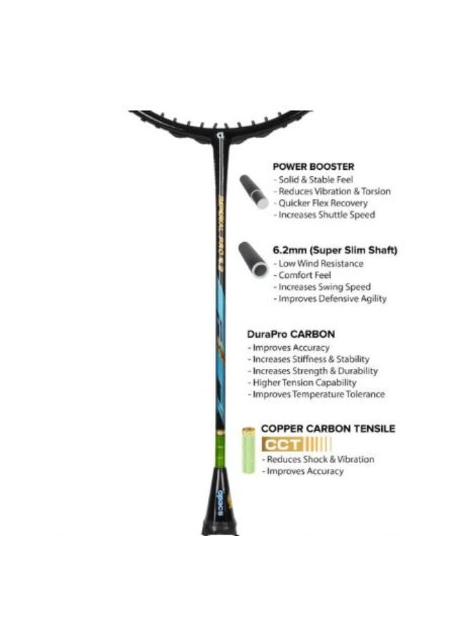 Apacs Imperial Pro 6.2 Badminton Racket, Black, 4U – Lightweight Graphite Frame, High Power & Precision Control, Fast Swing Performance for Training and Match Play - Image 5