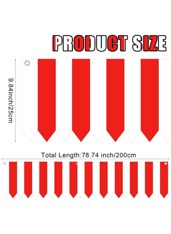SmoothNovelty Carnival Tent Circus Theme Party Decorations White And Red Striped Circus Awning Decor 3D Awning Circus Tent Canopy For Mardi Gras Carnival Theme Party Decor, 9.84 X 78.74 Inch (3 Pcs) - Image 2